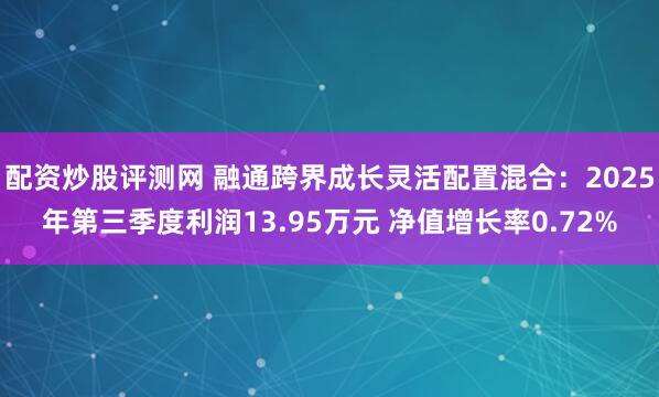配资炒股评测网 融通跨界成长灵活配置混合:2025年第三季度利润13.95万元 净值增长率0.72%