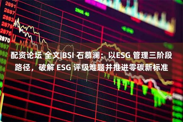 配资论坛 全文|BSI 石慕澜：以ESG 管理三阶段路径，破解 ESG 评级难题并推进零碳新标准